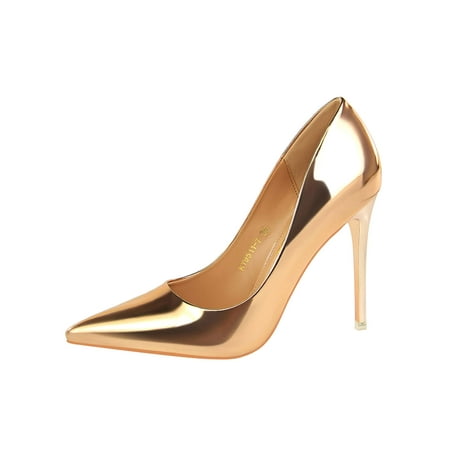 

Metallic Ultra High Heeled Court Pumps