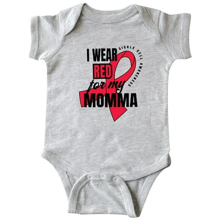 

Inktastic Sickle Cell Awareness I Wear Red For My Momma Gift Baby Boy or Baby Girl Bodysuit