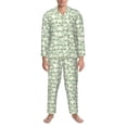 thumbnail image 3 of Sikiie Cute Frog Mens Pajama Set, Soft Warm Long Sleeve Sleepwear, Cozy Button-Down Pjs for Men-X-Large, 3 of 7