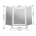 thumbnail image 2 of Impressions Vanity Lavish Trifold LED Tri Tone Makeup Mirror, 360 Degree Tilt Desk Mirror (White), 2 of 7