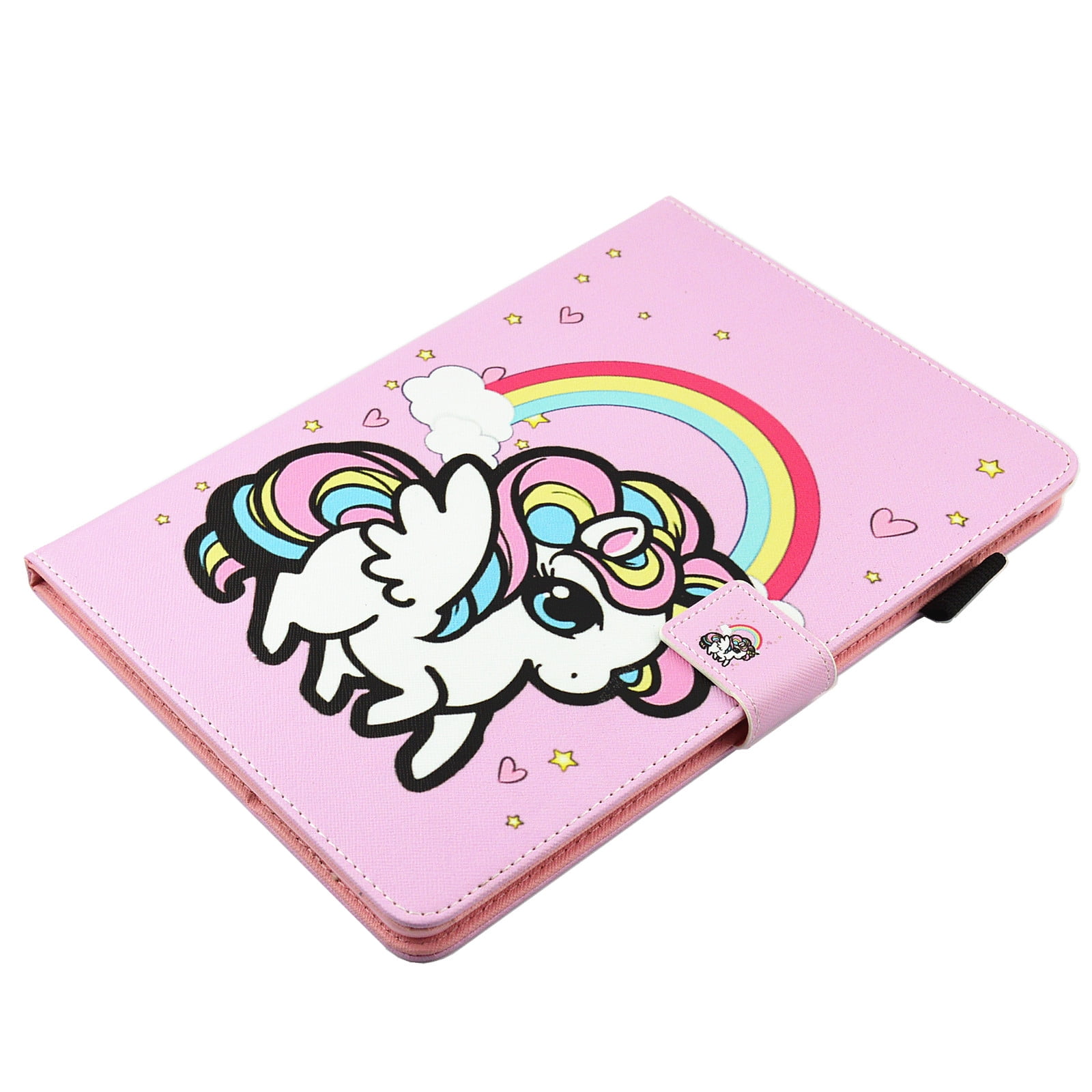 iPad Pro 10.5 Inch Case, Allytech PU Leather Slim Fit Kickstand Folio Flip Protective Auto Sleep Wake Smart Cover w/ Cards & Pencil Holder Shockproof Case for Apple iPad Pro 10.5", Unicorn Rainbow