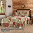 thumbnail image 4 of Farmhouse Quilt Prairie Winds Patchwork Cotton Red Green Bedroom Decor TCC Brands, 4 of 8