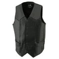 thumbnail image 5 of Milwaukee Leather SH1310Tall Men's Black Leather Classic V-Neck Motorcycle Rider Vest w/ Snap Button Closure 46-Tall, 5 of 7