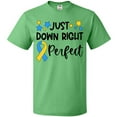 thumbnail image 3 of Inktastic Just Down RIght Perfect Down Syndrome Awareness Ribbon T-Shirt, 3 of 5