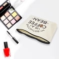 thumbnail image 4 of Ofertas Únicas 1 Pc Bolsa de Maquillaje de Café Duradera Beige de Lona, 4 of 5