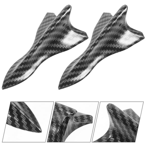 IDEANATEGRATE 5Pcs Black Carbon Fiber Pattern Car Trunk Spoiler Wing for Vehicle Rear Wing Spoiler