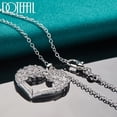 thumbnail image 2 of Dong-collar con colgante de corazón y amor para mujer, de Plata de Ley 925, cadena de serpiente de 16-30 pulgadas, joyería para fiesta y boda, 2 of 2