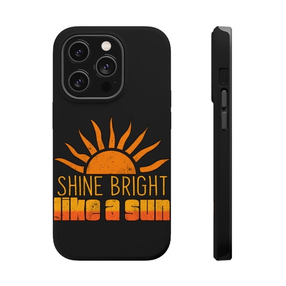 DistinctInk Tough Case for Apple iPhone 15 PRO (6.1" Screen), Compatible with MagSafe Charging - Shine Bright Like A Sun