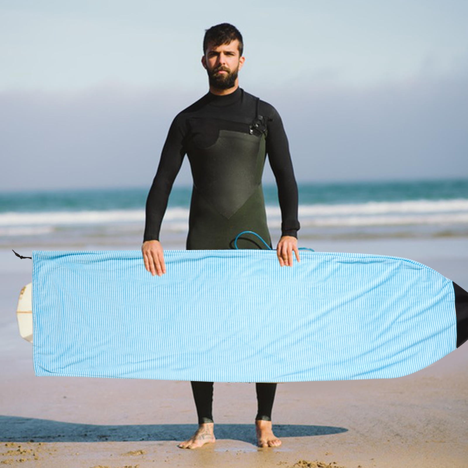 OUNONA Stretchable Surfboard with Padded Nose and Ray for Transportation