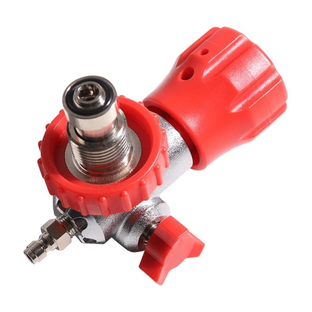 Válvula de presión de buceo DYNWAVEMX con calibre de 6000PSI Rojo