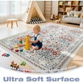 thumbnail image 3 of TEMOGU-Area Floral 3x5 Rug for Living Room, Soft Washable Area Rugs for Bedroom, Vintage Botanical Thin Stain-Resistant Boho Carpet for Dining Room, Guestroom, Nursery Indoor, Beige, 3 of 4