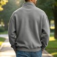 thumbnail image 4 of Vxararl Mens Zip Up Sweatshirt Lightweight Fleece Jacket Versatile - Business, Fall, Winter, Spring Jacket Lightweight Fleece Full Zip no Hood Athletic Jacket Fleece Jacket Men Light Gray XL, 4 of 6