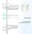 thumbnail image 2 of Shower Caddy Tension Pole Corner - Stainless Steel Bathroom Organizer White Tension Rod Shower Shelves for Tub(22-114.2inch), Renter Friendly, 2 of 5