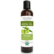 Velona Neem Oil USDA Certified Organic - 8 oz | 100% Pure and Natural Carrier Oil | Virgin, Unrefined, Cold Pressed | Hair, Body and Skin Care | Use Today - Enjoy Results