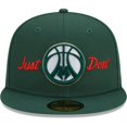 thumbnail image 2 of Men's New Era x Just Don Hunter Green Milwaukee Bucks 59FIFTY Fitted Hat, 2 of 6