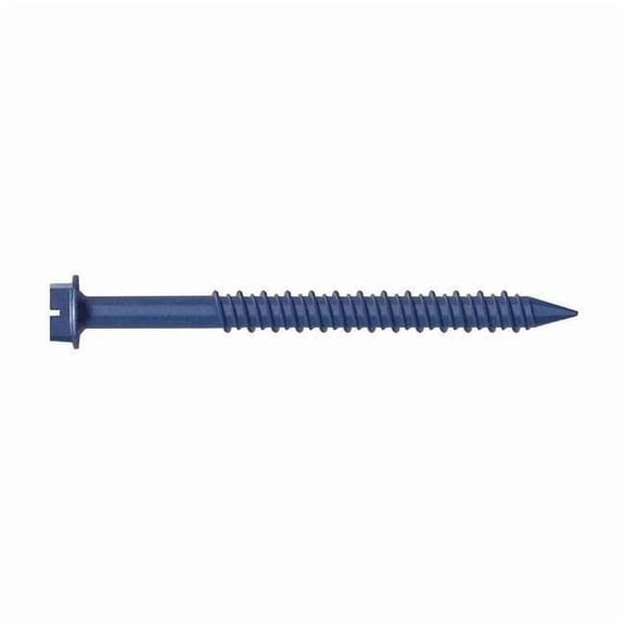 Conset Concrete Screw, 1/4" Dia., Hex, 4 in L, Steel Blue Ruspert, 25 PK