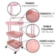 thumbnail image 4 of Carro Organizador de 3 Niveles | Carrito de Servicio Multifuncional con Ruedas | Estante Movil de Almacenamiento | Organizador de Metal (Rosa), 4 of 8