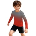 thumbnail image 3 of Lullu Boys Swim Shirt Long Sleeve Rash Guard Gradient Quick Dry UPF50 Swim Top, Sizes 3-14, 3 of 3