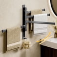 thumbnail image 3 of 180 Flexible Towel Rack, Ventilated Design, Versatile Hanging, Slipless Design, Punch Free Installation with Space Aluminum Material, Nail Free Adhesive Shelf Life for Bathroom, 3 of 7