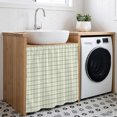 thumbnail image 3 of Green Plaid Cabinet Curtains for Kitchen 35"W x 35"L, Classic Sage Green Grid Checkered Lines Stripes Laundry Sink Cabinets Magic Tape Short Curtain Privacy Panel for Bathroom Vanity Cabinets, 3 of 9