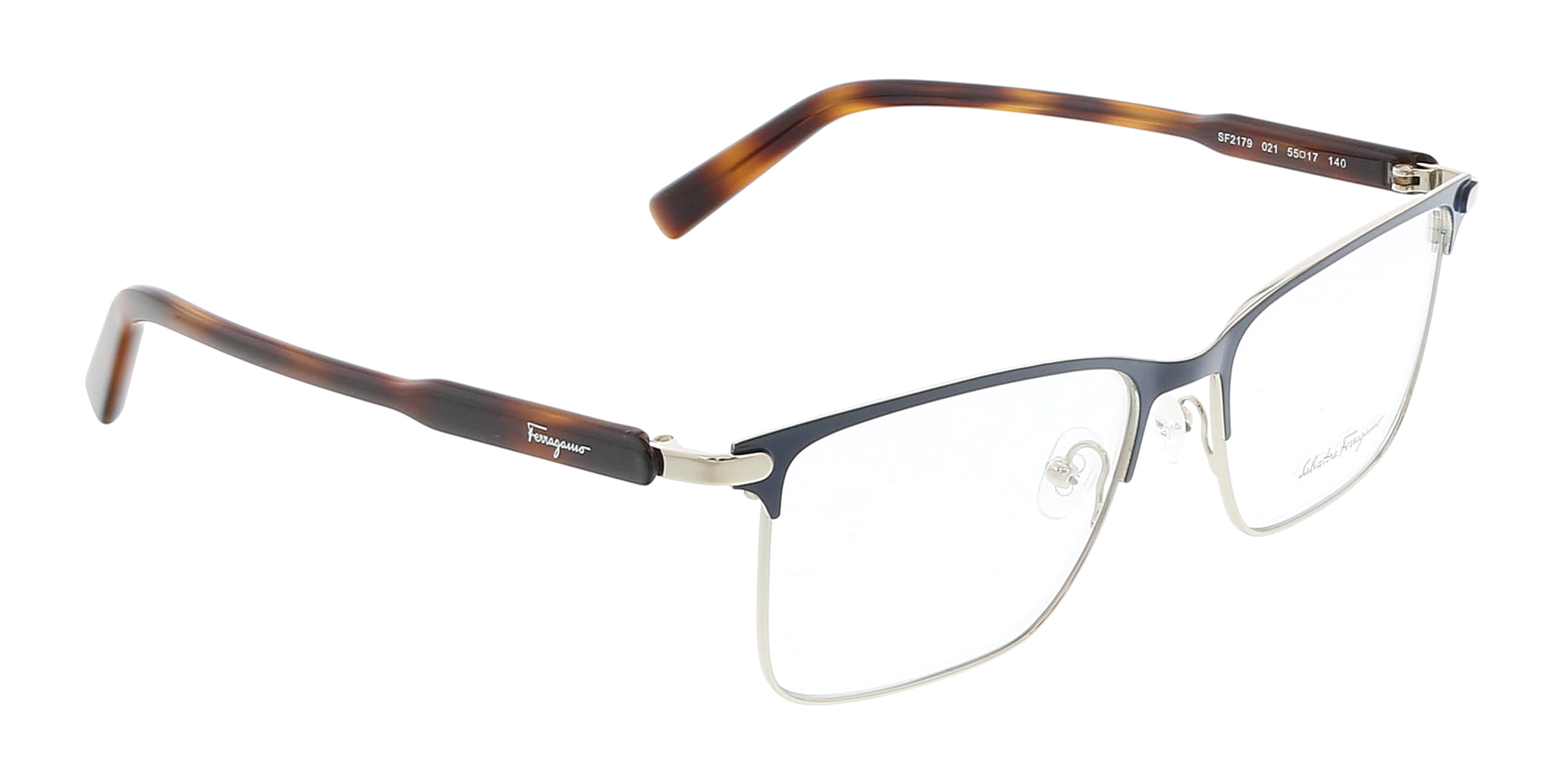 NEW SALVATORE FERRAGAMO SF 2024 2191 463 Blue & Ruthenium Eyeglasses 52mm with SF Cas