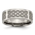 thumbnail image 1 of Titanium Flat 8mm Laser Design Polished Band Size 11.5, 1 of 3