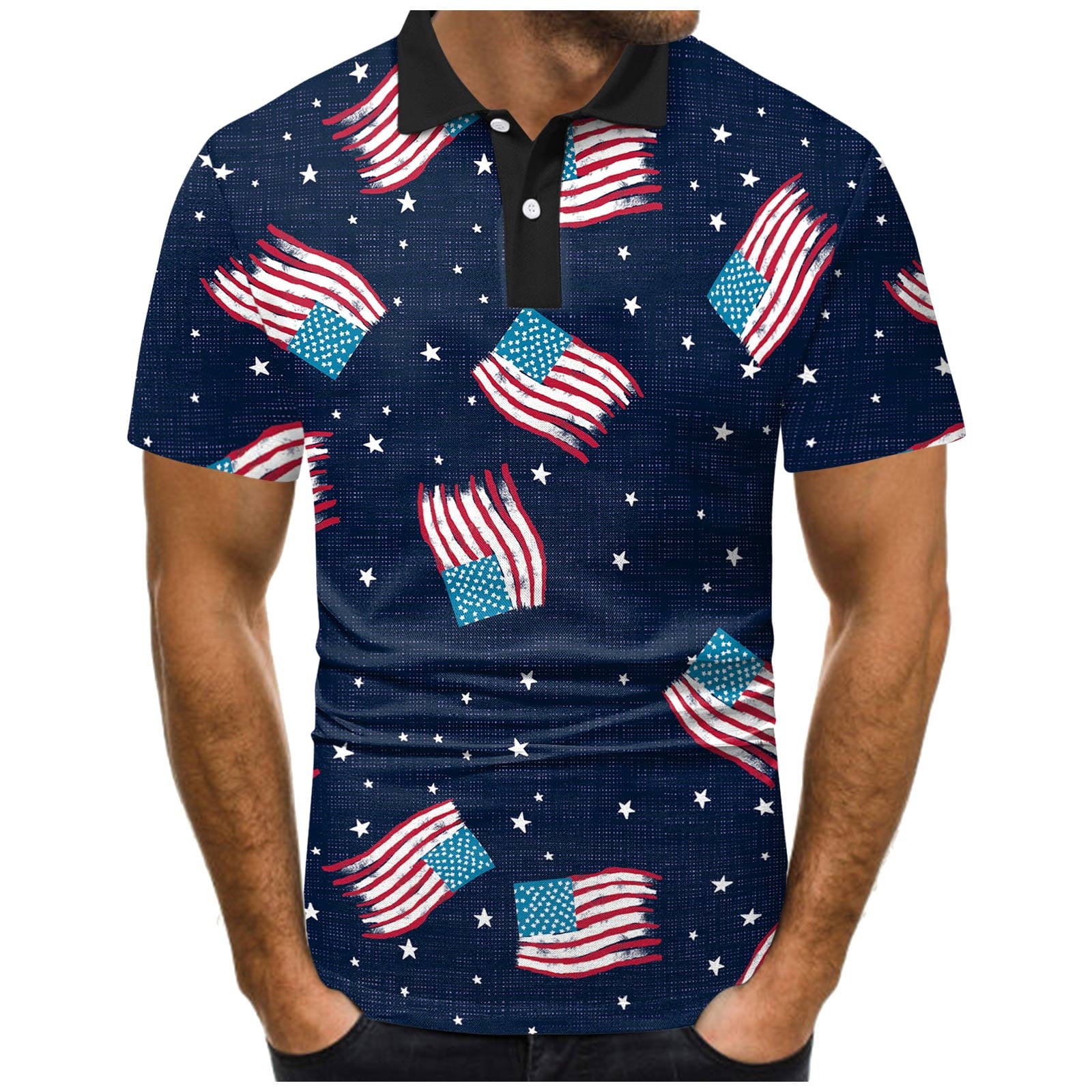 kpoplk 4th of July Polo Shirt Men's Patriotic Independence Day American ...