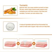Skin Brightening Soap,Shower Soap,Lemon Turmeric Kojic Soap,Natural Handmade Soap,Turmeric Soap Bar for Face and Body, Smooth Skin Tumeric Soaps(1pc)
