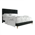 thumbnail image 2 of Castle Place Elegant Plush Corduroy Velvet Full Upholstered Bed, Dark Grey, 2 of 11