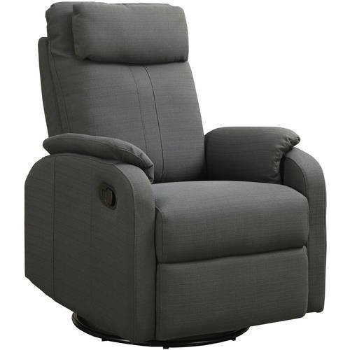 Monarch Recliner Swivel Rocker / Charcoal Grey Linen Fabric Walmart