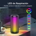 thumbnail image 2 of Bocina Portatil Bluetooth 1 Hora 10W, 2400mAh Altavoz Inalámbrico con Iluminación RGB Ajustable, Emparejamiento Dual TWS, para Interiores y Exteriores color negro, 2 of 7