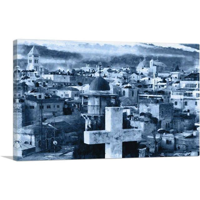 ARTCANVAS Jerusalem Home decor Canvas Art Print - Size: 26" x 18" (0.75" Deep)