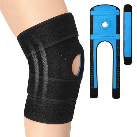Plus Size Knee Braces for Knee Pain, Adjustable Knee Support with Side Stabilizers for Arthritis Pain, Meniscus Tear, ACL, LCL, Injury Recovery & Pain Relief For Women & Men - Black