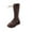 Brown, variant on Knee-High Boots for Women Combat Boots Winter Cold Weather Shoes for Everyday & Office Block Heel Stretch Figure Flattering Round Toe Side Zip