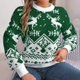 thumbnail image 6 of QUNYINEY Knit Womens Sweaters Christmas Pullover Crew Neck Green Tops Regular Long Sleeve Casual Sweaters, 6 of 8