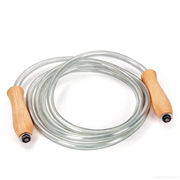 Aryamask Heavy-Duty Jump Rope with Wooden Handles, 320cm Clear PVC Skipping Rope for Fitness, Home Workouts