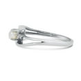 thumbnail image 4 of 10k White Gold Freshwater Cultured Pearl And Diamond Wave Ring, 4 of 6