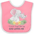 thumbnail image 3 of Inktastic I'll Never Forget That My Gigi Loves Me with Cute Elephants Boys or Girls Baby Bib, 3 of 4