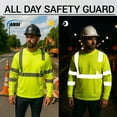 thumbnail image 3 of Hi-Vis Safety Shirt Class 3 Reflective, Yellow Long Sleeve Work T-Shirt 6-Pack L, 3 of 7