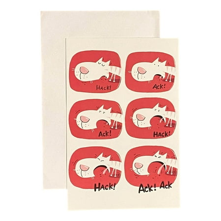Valentine's Day Greeting Card for Loved Ones, Friends and Family - Hack! Ack! Ack! Hack! Hack! Ack! Ack; Cat