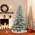 thumbnail image 3 of Pre-Lit 7.5' Flocked Bennington Fir Artificial Christmas Tree with 400 Multi-Finction RGB LED Lights with remote, Green, 3 of 3