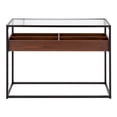thumbnail image 4 of Lumisource Display Contemporary Console Table in Black Metal, Walnut Wood, and Clear Glass, 4 of 7