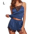 thumbnail image 1 of Conjunto de pijama Mujer Verano Ropa de dormir Pantalones cortos sexy Traje de dormir, Azul, L 2 piezas Vogacara AP002041-18, 1 of 7