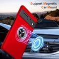 thumbnail image 4 of KOMI for Google Pixel 7 Pro Case, Slim Fit Case for Pixel 7 Pro with Invisible Ring Kickstand, [Military Grade Drop Tested] Dual Layer Shockproof Protective Phone Case for Pixel 7 Pro 6.7", Red, 4 of 5