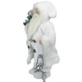 thumbnail image 2 of Northlight 16" White Frost Standing Santa Claus Christmas Figurine with Lantern, 2 of 5