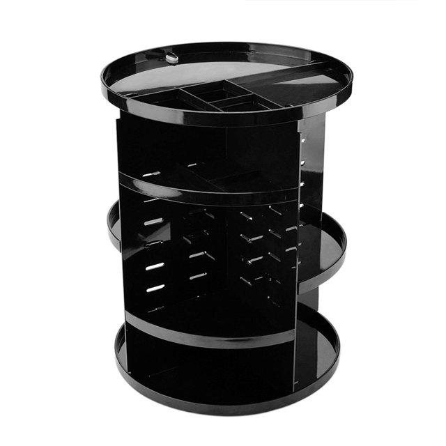 Maquillaje Organizador Estante ajustable Titular de lápices labiales Cosmético Almacenamiento Rack 7-Capas Contenedores Dormitorio Cuarto de baño Cómoda Negro Inevent CE001631-01B