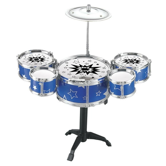 Wweixi Child Drum Set Preschool Learning Mini Drum Set Toy for Boys Kids Gifts Blue
