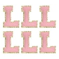 thumbnail image 1 of Parche bordado de letras L de Uxcell, parches de chenille autoadhesivos para reparación de ropa (Rosa, paquete de 6), 1 of 6