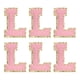thumbnail image 1 of Parche bordado de letras L de Uxcell, parches de chenille autoadhesivos para reparación de ropa (Rosa, paquete de 6), 1 of 6
