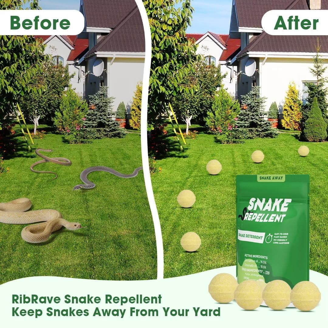 Snake Away Repellent for Outdoors 10 Pack Snake Repellent for Yard Powerful Plant-Based Ingredients Snake Repellent Balls Pet & Kid Friendly
